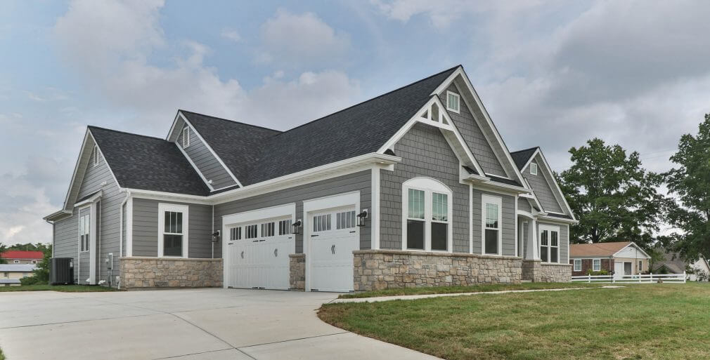 James Hardie Straight Edge Shingles and Plank from Colourplus collection in Gray Slate Exterior home siding - installation cost in London, ON